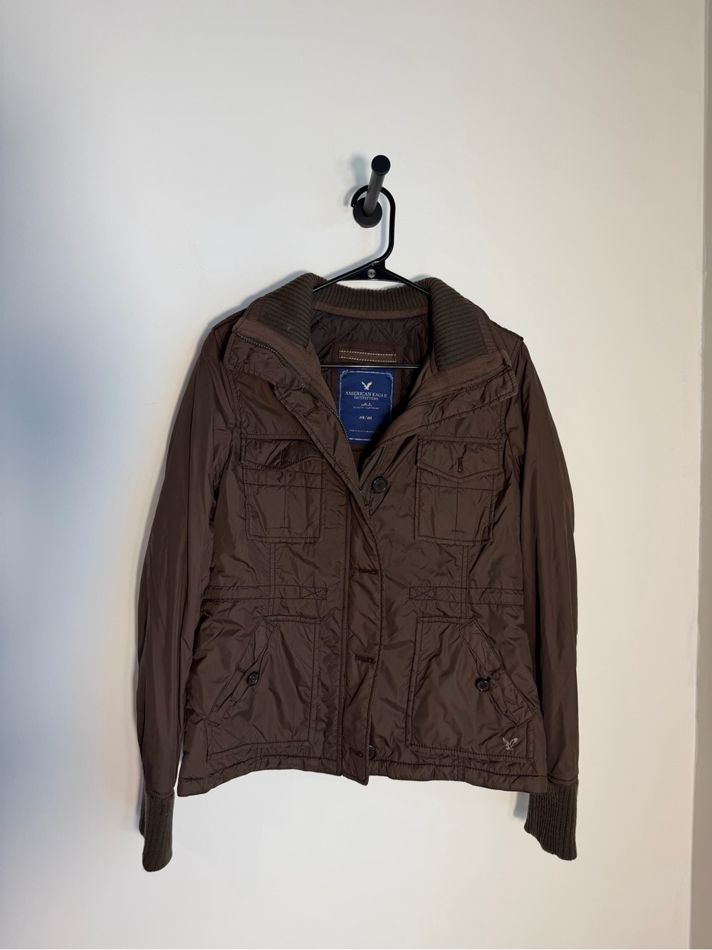 American Eagle Outfitters Brown Quilted Jacket with Blue Label